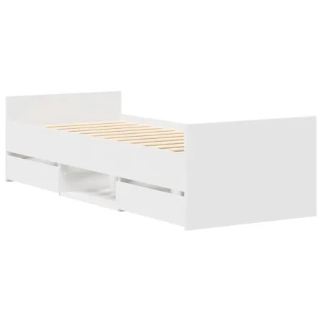 Cadre de lit sans matelas blanc 75x190 cm
