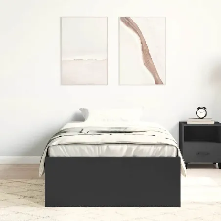 Cadre de lit sans matelas noir 90x200 cm