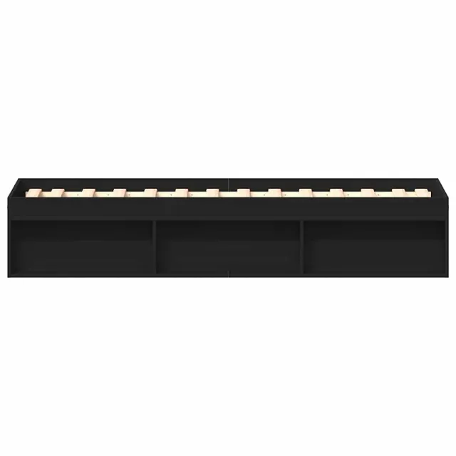 Cadre de lit sans matelas noir 90x200 cm