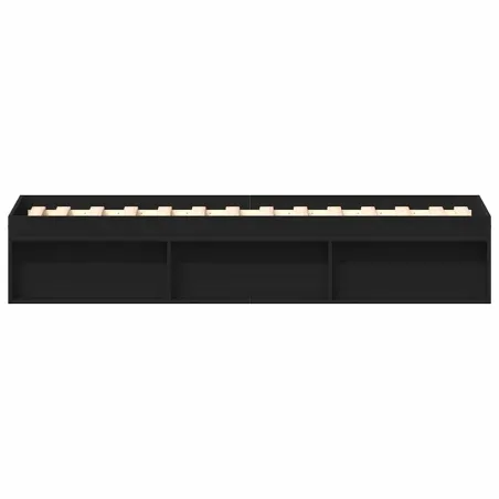 Cadre de lit sans matelas noir 90x200 cm