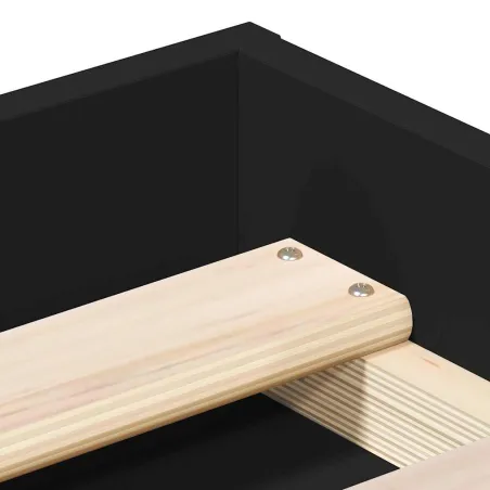 Cadre de lit sans matelas noir 90x200 cm