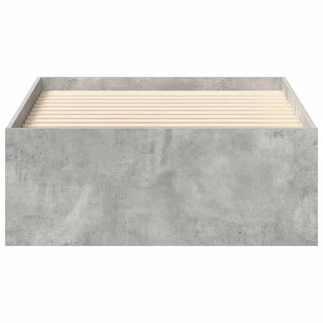 Cadre de lit sans matelas gris béton 90x200 cm