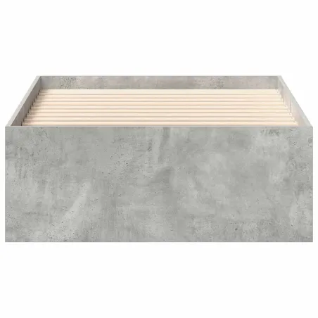 Cadre de lit sans matelas gris béton 90x200 cm