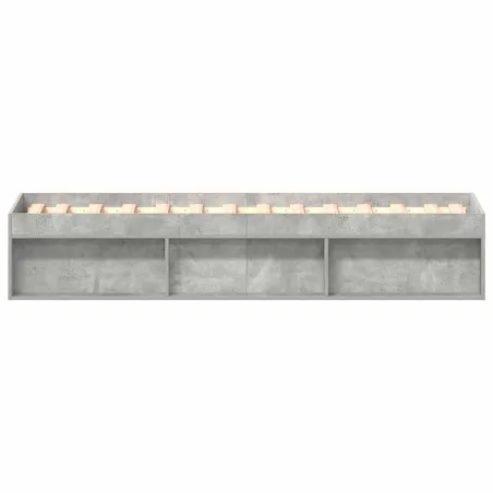 Cadre de lit sans matelas gris béton 90x200 cm