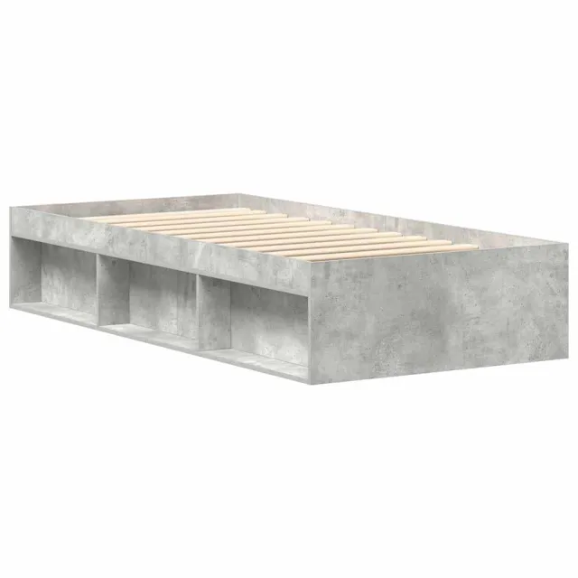 Cadre de lit sans matelas gris béton 90x200 cm