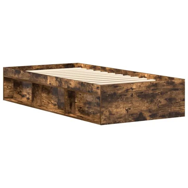 Cadre de lit sans matelas chêne fumé 90x200 cm