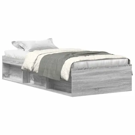 Cadre de lit sans matelas sonoma gris 90x200 cm