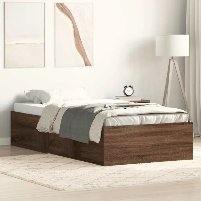 Cadre de lit sans matelas chêne marron 90x200 cm