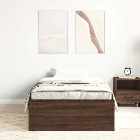 Cadre de lit sans matelas chêne marron 90x200 cm