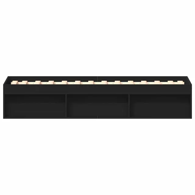 Cadre de lit sans matelas noir 100x200 cm