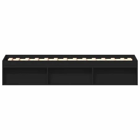 Cadre de lit sans matelas noir 100x200 cm