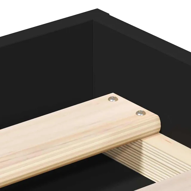 Cadre de lit sans matelas noir 100x200 cm