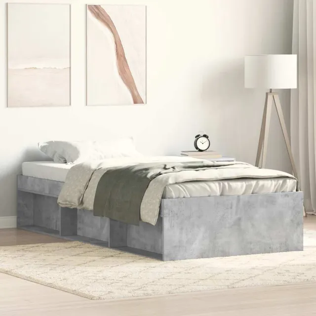 Cadre de lit sans matelas gris béton 100x200 cm