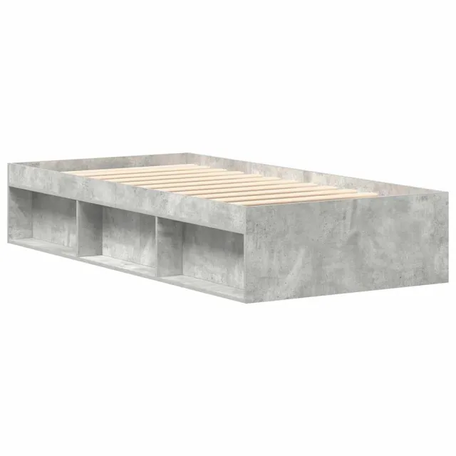Cadre de lit sans matelas gris béton 100x200 cm