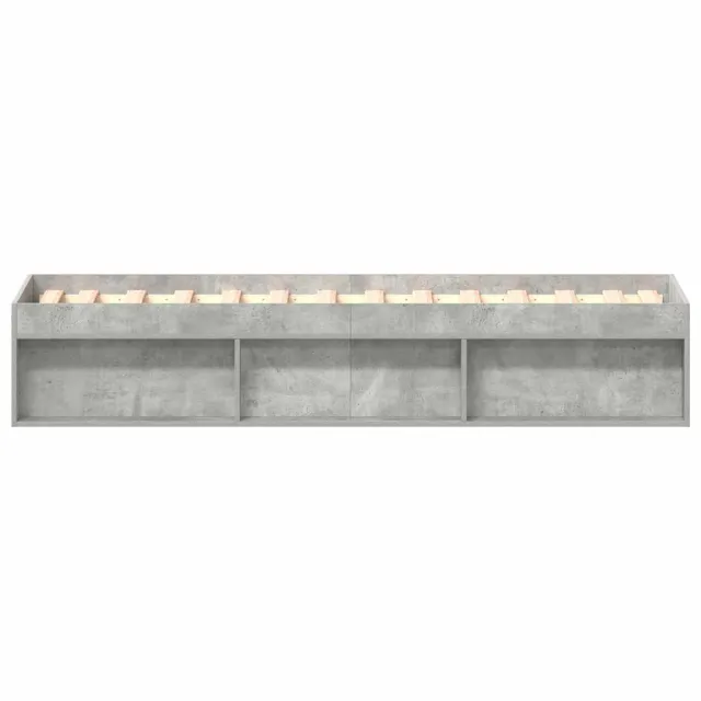 Cadre de lit sans matelas gris béton 100x200 cm