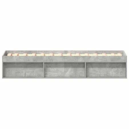 Cadre de lit sans matelas gris béton 100x200 cm