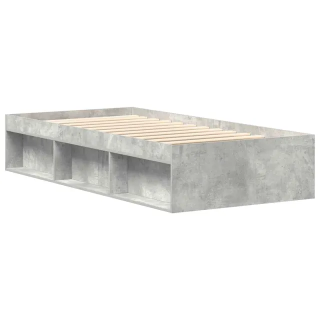 Cadre de lit sans matelas gris béton 100x200 cm