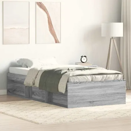 Cadre de lit sans matelas sonoma gris 100x200 cm