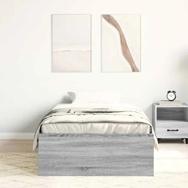 Cadre de lit sans matelas sonoma gris 100x200 cm