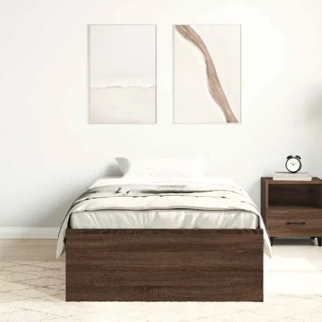 Cadre de lit sans matelas chêne marron 100x200 cm