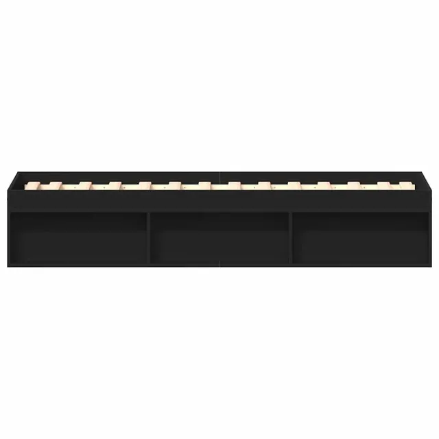 Cadre de lit sans matelas noir 90x190 cm