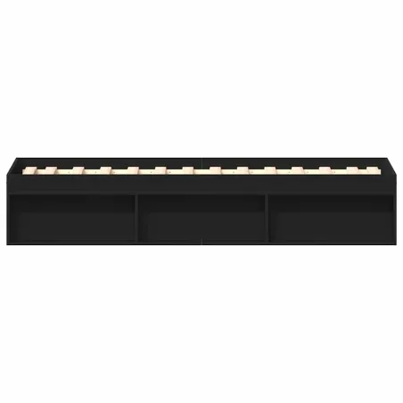 Cadre de lit sans matelas noir 90x190 cm