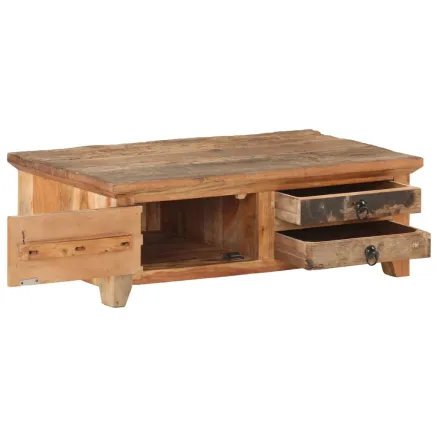 Table basse 90x50x31 cm Bois de récupération massif 2
