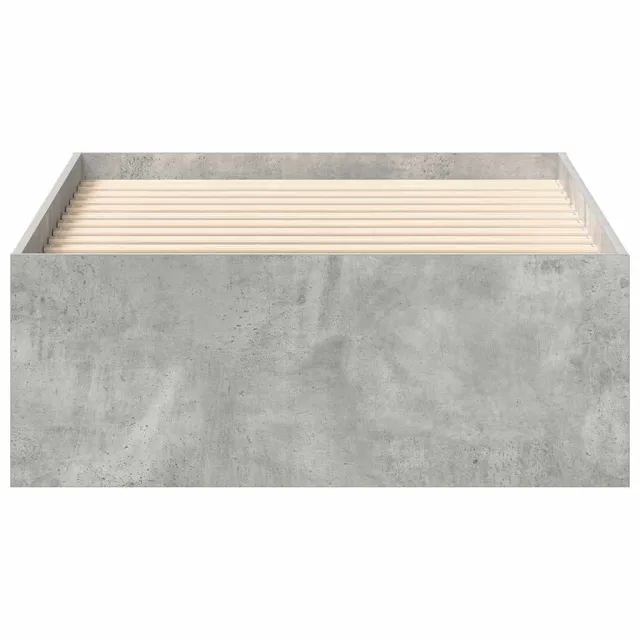 Cadre de lit sans matelas gris béton 90x190 cm