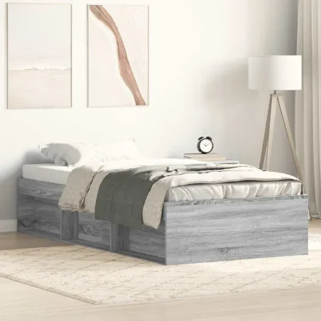 Cadre de lit sans matelas sonoma gris 90x190 cm