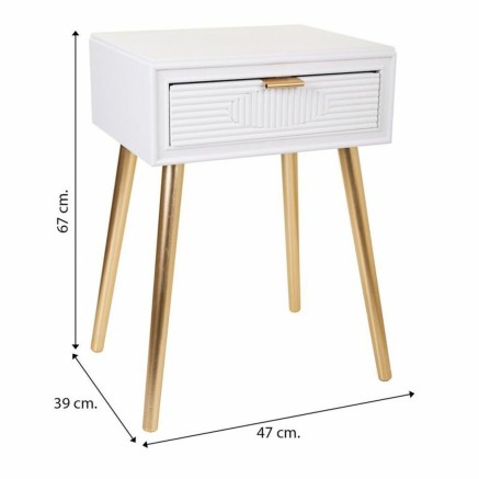 Mesita de Noche Alexandra House Living Dorado 39 x 67 x 47 cm 2