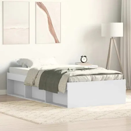 Cadre de lit sans matelas blanc 75x190 cm