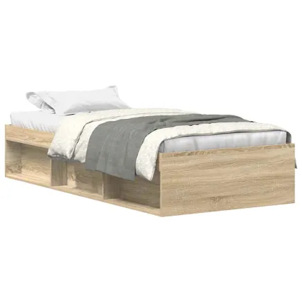 Cadre de lit sans matelas chêne sonoma 75x190 cm 2