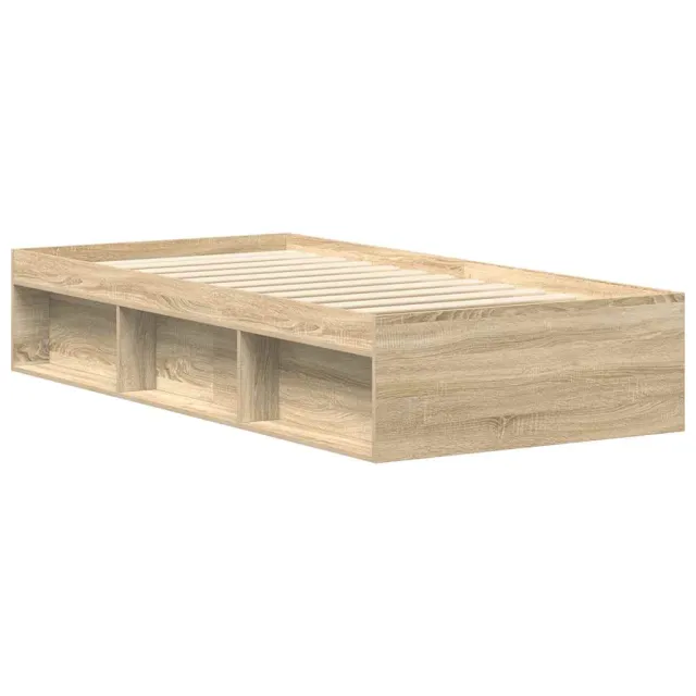 Cadre de lit sans matelas chêne sonoma 75x190 cm