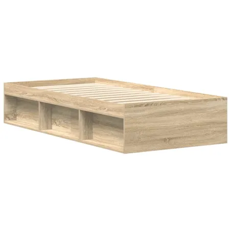 Cadre de lit sans matelas chêne sonoma 75x190 cm