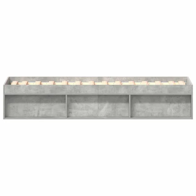 Cadre de lit sans matelas gris béton 75x190 cm