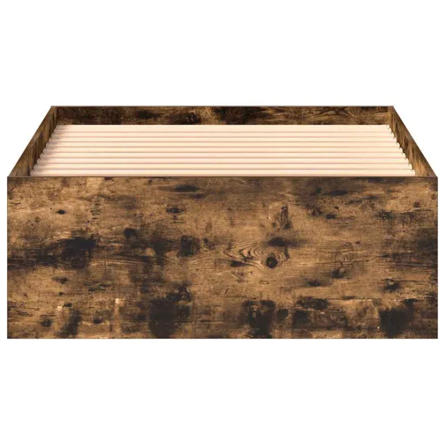 Cadre de lit sans matelas chêne fumé 75x190 cm