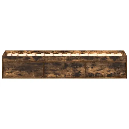 Cadre de lit sans matelas chêne fumé 75x190 cm