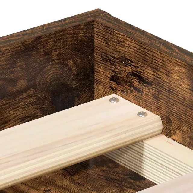 Cadre de lit sans matelas chêne fumé 75x190 cm