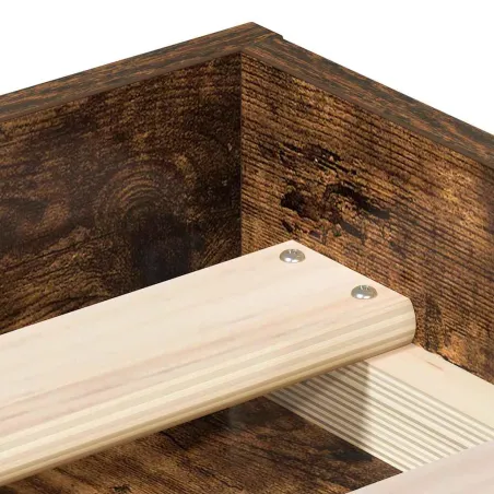 Cadre de lit sans matelas chêne fumé 75x190 cm