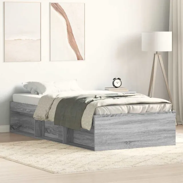 Cadre de lit sans matelas sonoma gris 75x190 cm