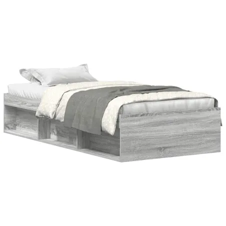 Cadre de lit sans matelas sonoma gris 75x190 cm