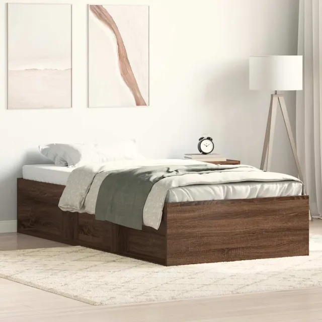 Cadre de lit sans matelas chêne marron 75x190 cm