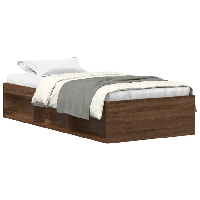 Cadre de lit sans matelas chêne marron 75x190 cm
