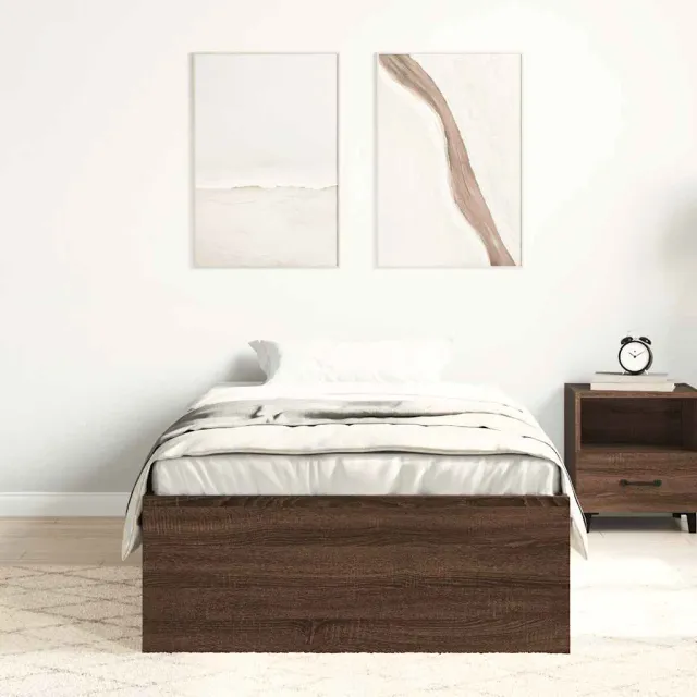 Cadre de lit sans matelas chêne marron 75x190 cm