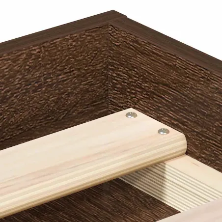 Cadre de lit sans matelas chêne marron 75x190 cm