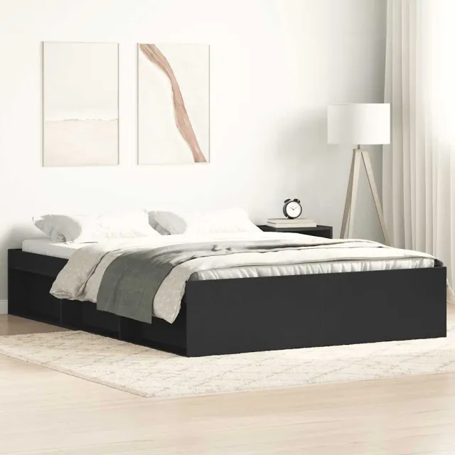 Cadre de lit sans matelas noir 120x200 cm