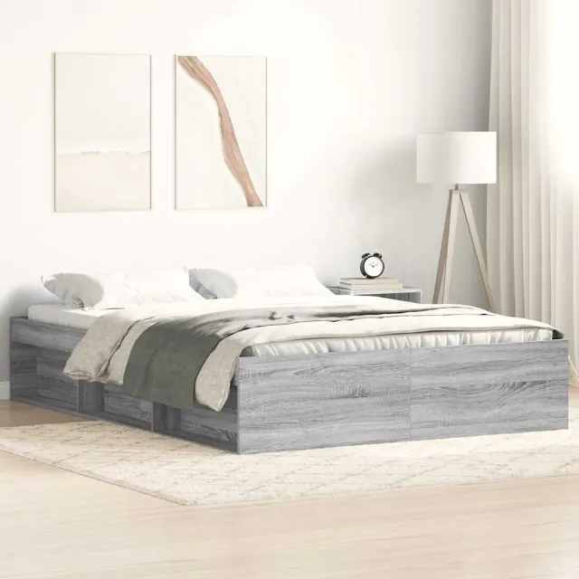 Cadre de lit sans matelas sonoma gris 120x200 cm