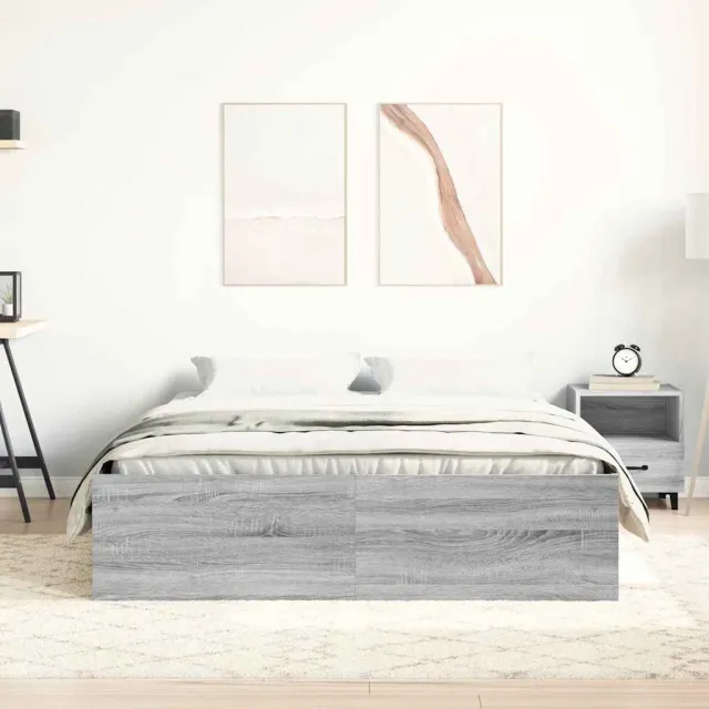 Cadre de lit sans matelas sonoma gris 120x200 cm