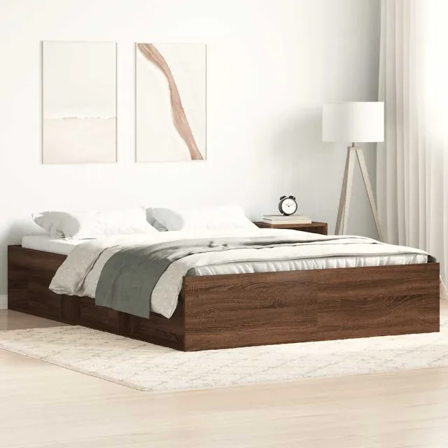 Cadre de lit sans matelas chêne marron 120x200 cm