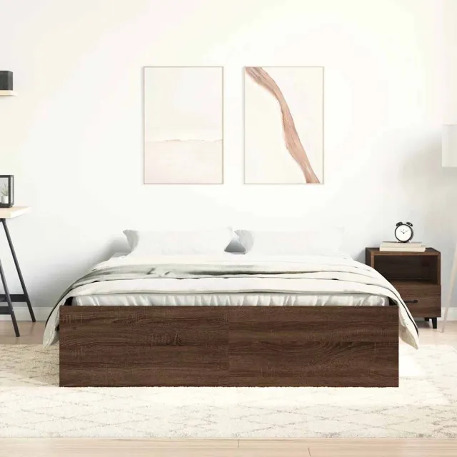 Cadre de lit sans matelas chêne marron 120x200 cm